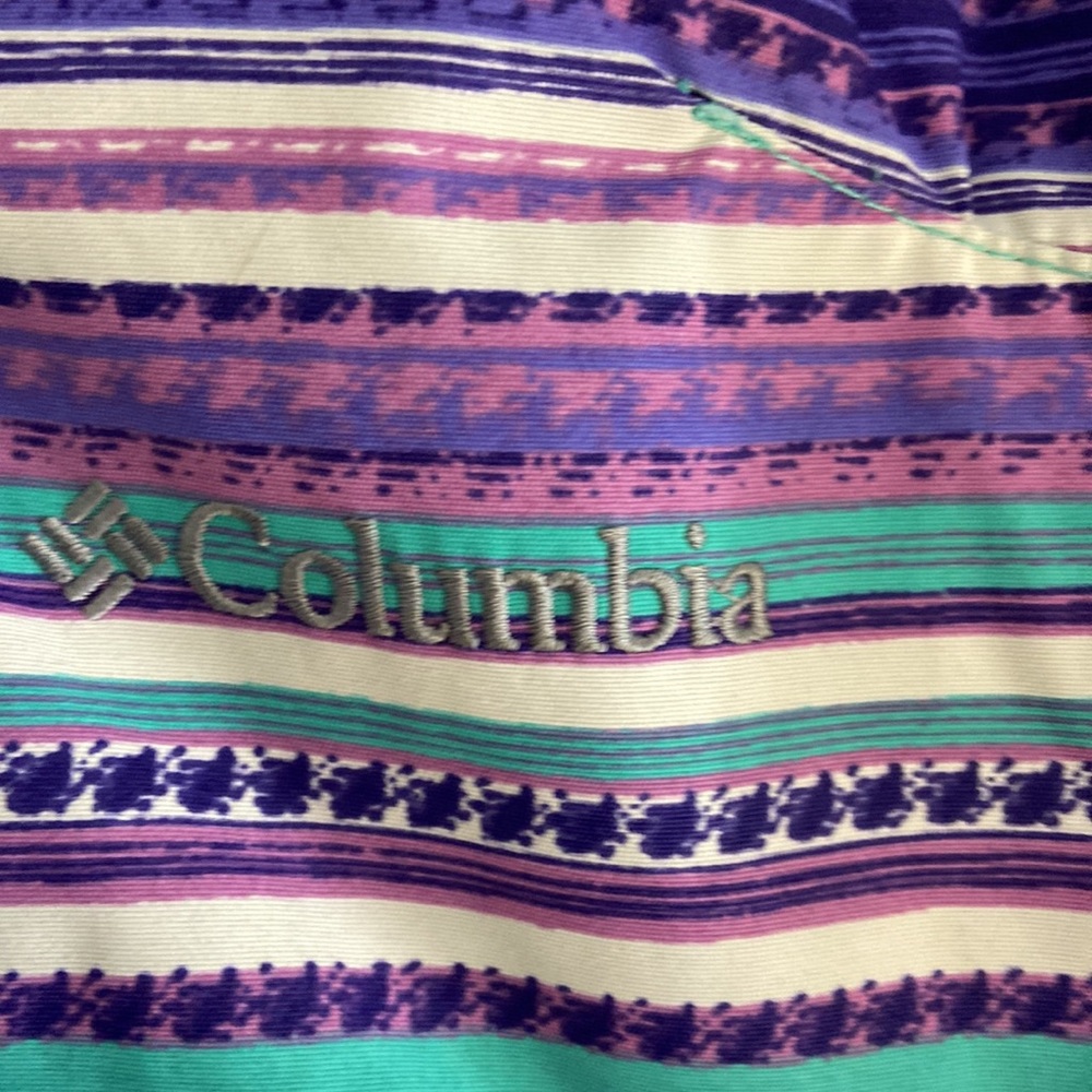 Columbia Kids Stripped Hooded Winter Coat Medium - Picture 5 of 8